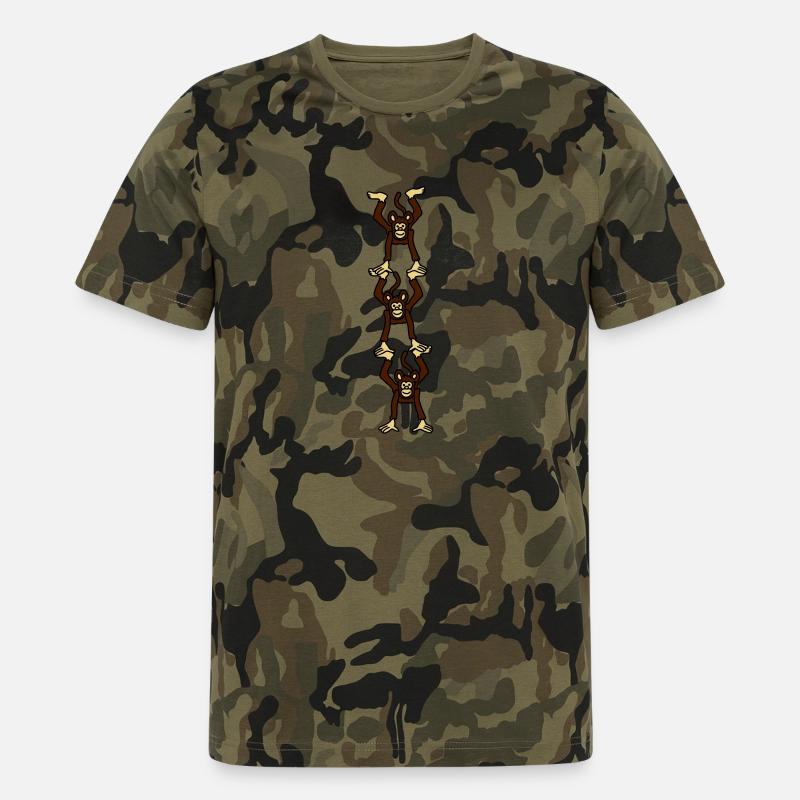 affenturm_3c - Männer Camo T-Shirt - Grün camouflage