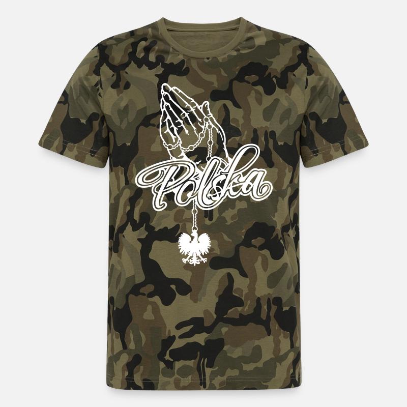 Praying Hands Polska Basic - Männer Camo T-Shirt - Grün camouflage