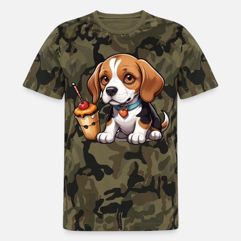 Beagle Cake Joy - Männer Camo T-Shirt - Grün camouflage
