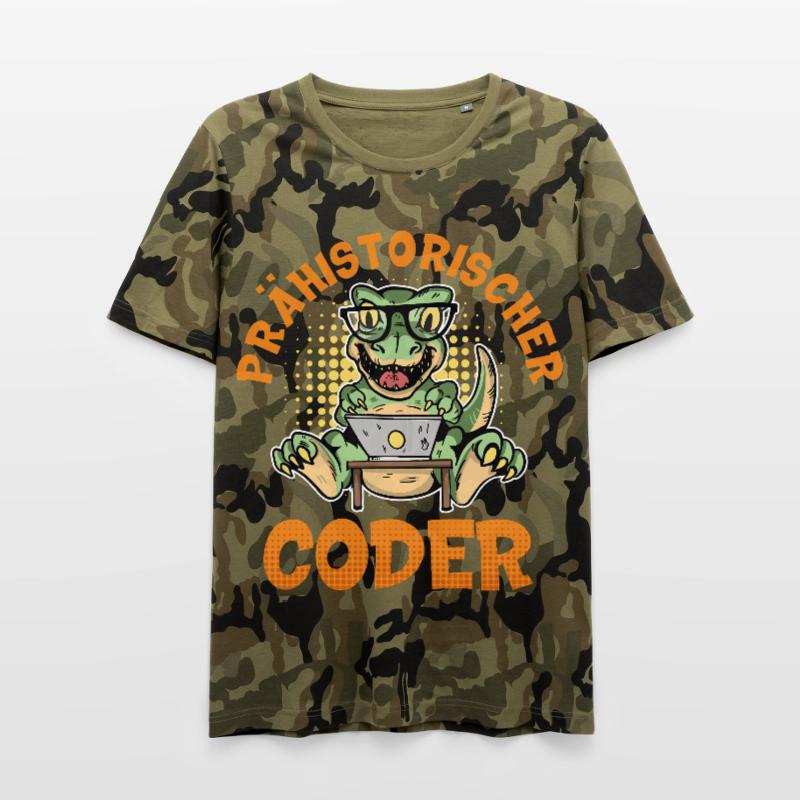 Coding PRÄHISTORISCHER CODER Lustiges Männer Camo T-Shirt
