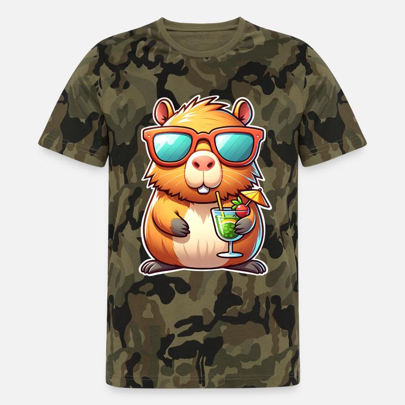 Kapybara - Kamouflage-T-shirt herr - kamouflage