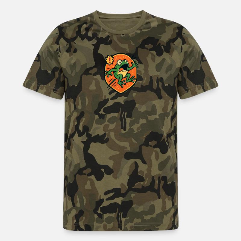 Panikfrosch-Abzeichen - Männer Camo T-Shirt - Grün camouflage