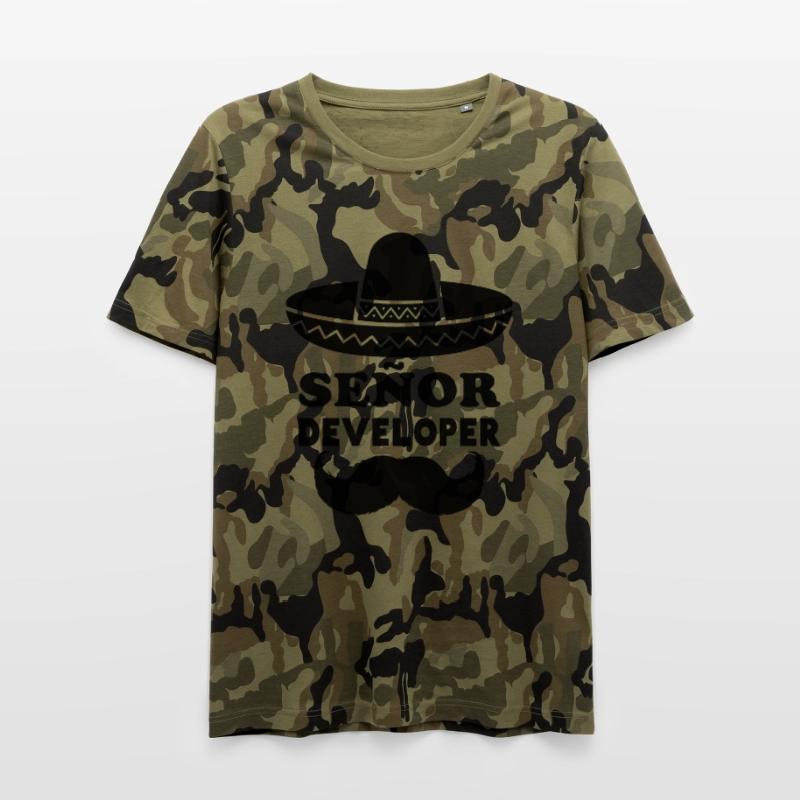 Señor Developer for Programming & Senior Developer T-Shirt Camo Homme