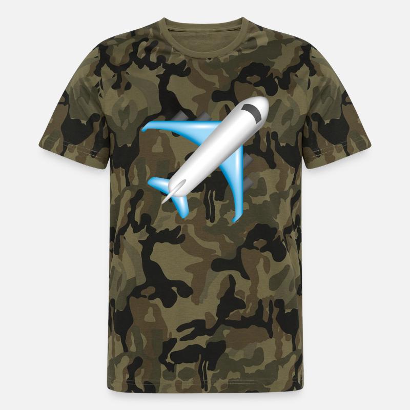 Smiley Plane - Camouflage-T-shirt til mænd - camouflage