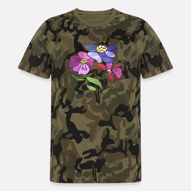 Blomster - Camouflage-T-shirt til mænd - camouflage