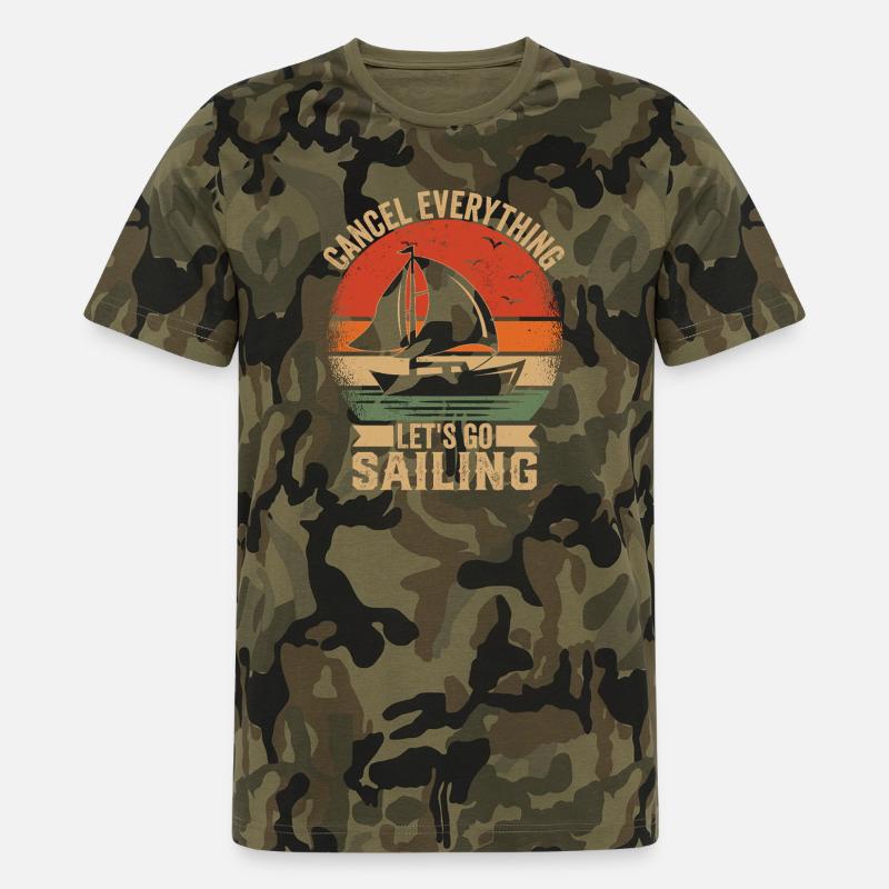 Cancel Everything Let's Go Sailing Captain Sail - Männer Camo T-Shirt - Grün camouflage