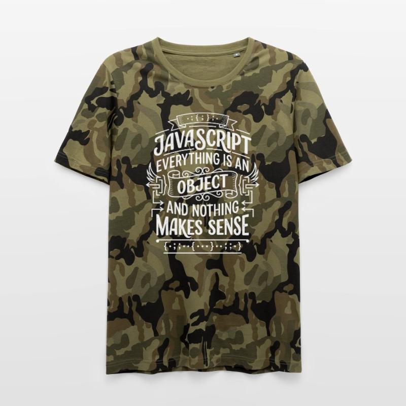 JavaScript: Everything is an object Men's Camo T-Shirt