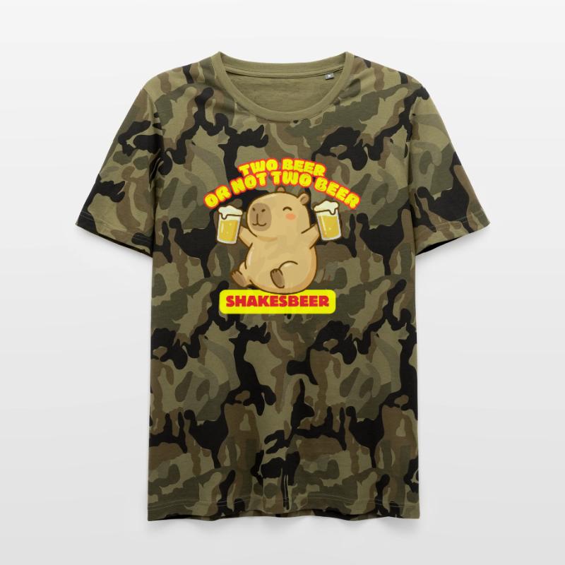 Zwei Bier oder nicht zwei Bier – Shakesbeer – Capybara Männer Camo T-Shirt