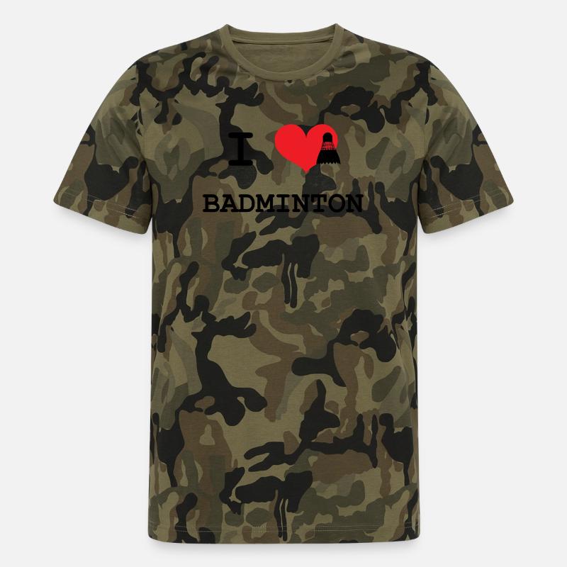 Rakastan sulkapalloa - Miesten camo t-paita - maastoväri