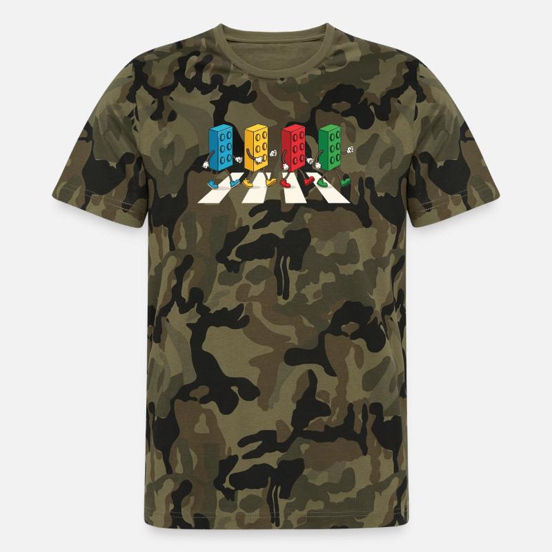 Zebra Made Of Bricks Creative Block Builder - Männer Camo T-Shirt - Grün camouflage