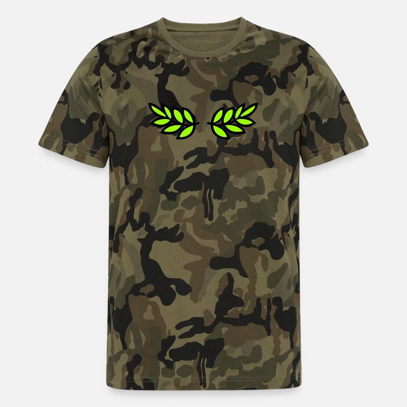 Lorbeer (Flach) - Männer Camo T-Shirt - Grün camouflage