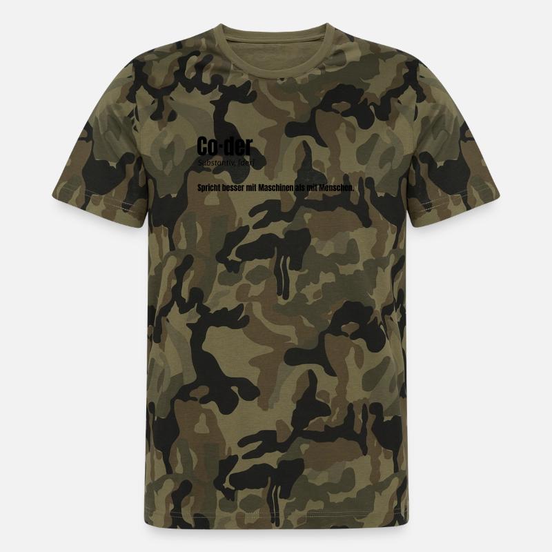 Coder - witziges Design für Entwickler - Männer Camo T-Shirt - Grün camouflage