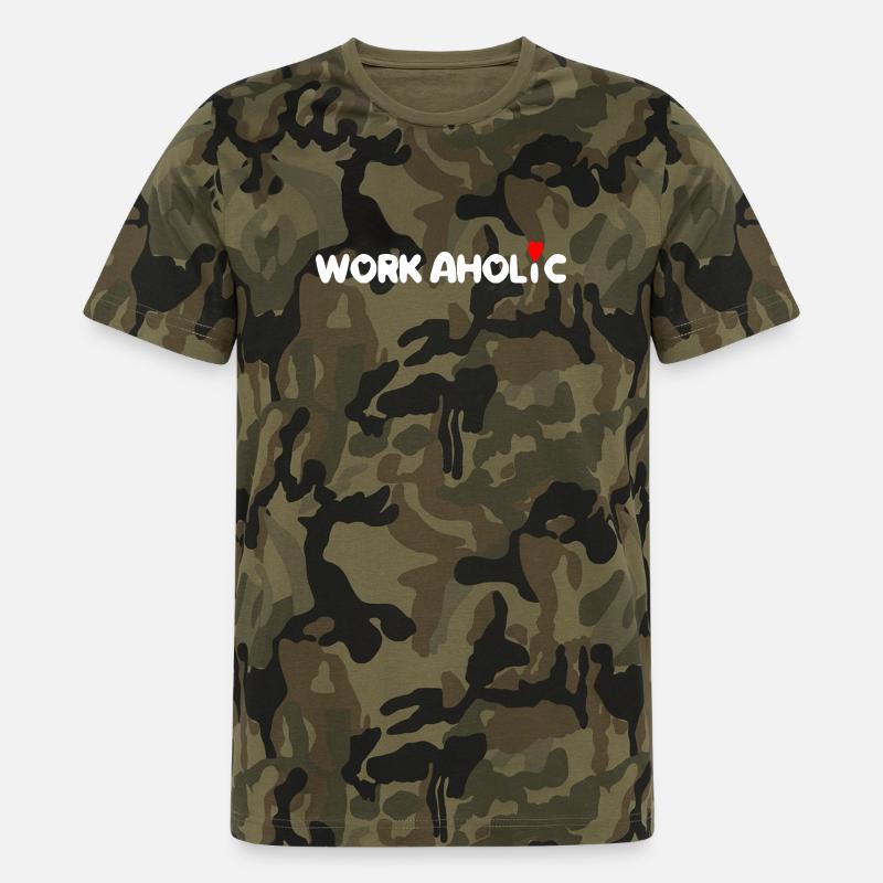 worker workaholic work - Men's Camo T-Shirt - camouflage