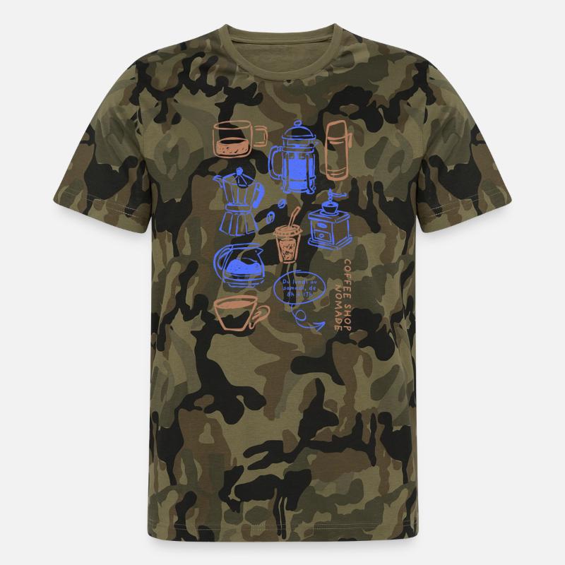 Coffeshop Essentials - Männer Camo T-Shirt - Grün camouflage