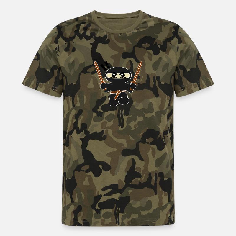 Ninja Comic - Männer Camo T-Shirt - Grün camouflage