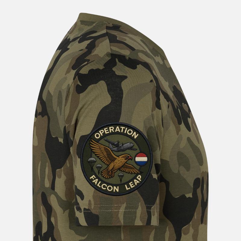 Falcon Leap Operation Patch Men's Camo T-Shirt