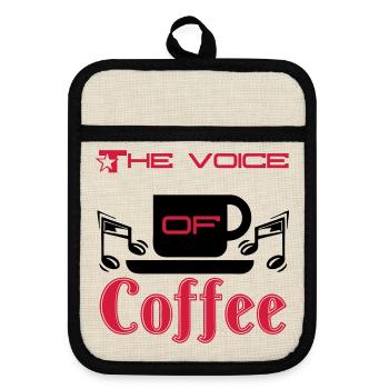 The Voice of Coffee - Pot holders with rubber back - linen/black  - Front