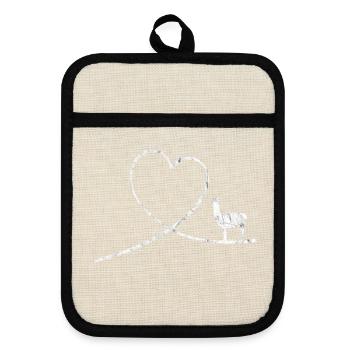 Llama Alpaca Animals Pet Gift Gift Idea - Pot holders with rubber back - linen/black  - Front