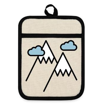 The mountain calls - Pot holders with rubber back - linen/black  - Front