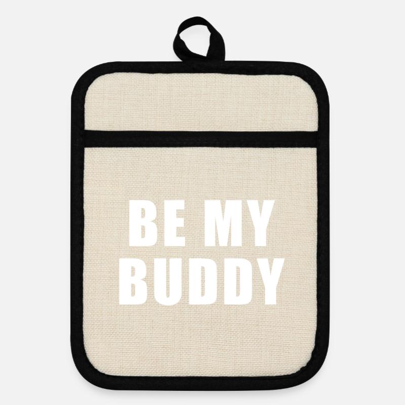 Be my buddy - Maniques avec dos en caoutchouc - lin/noir 