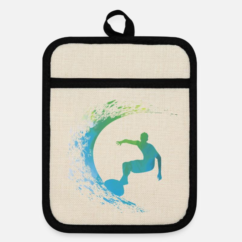 Surf Surfer - Maniques avec dos en caoutchouc - lin/noir