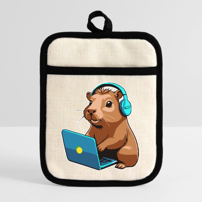 Capybara Programmierer Coder Computer Topflappen mit Gummirückseite