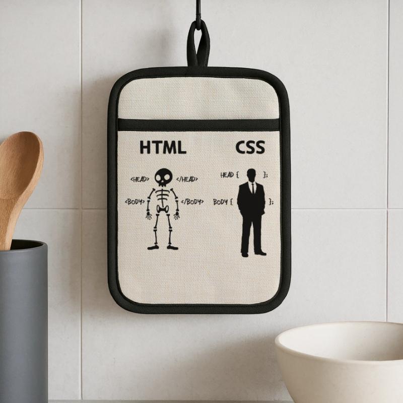 Developer Programmierer Coden Css Skripting Code Topflappen mit Gummirückseite