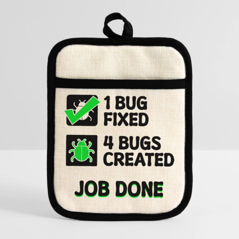 Programmierer Developer Bugfixing Bugs Skripting Topflappen mit Gummirückseite