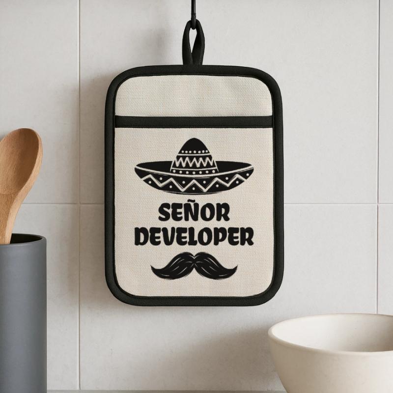 Developer Statement Skripting Dev Computerfreak Topflappen mit Gummirückseite