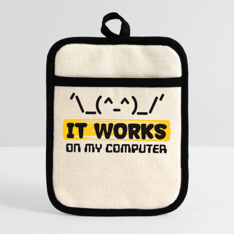 Coden Skripting Computerfreak Developer Statement Topflappen mit Gummirückseite