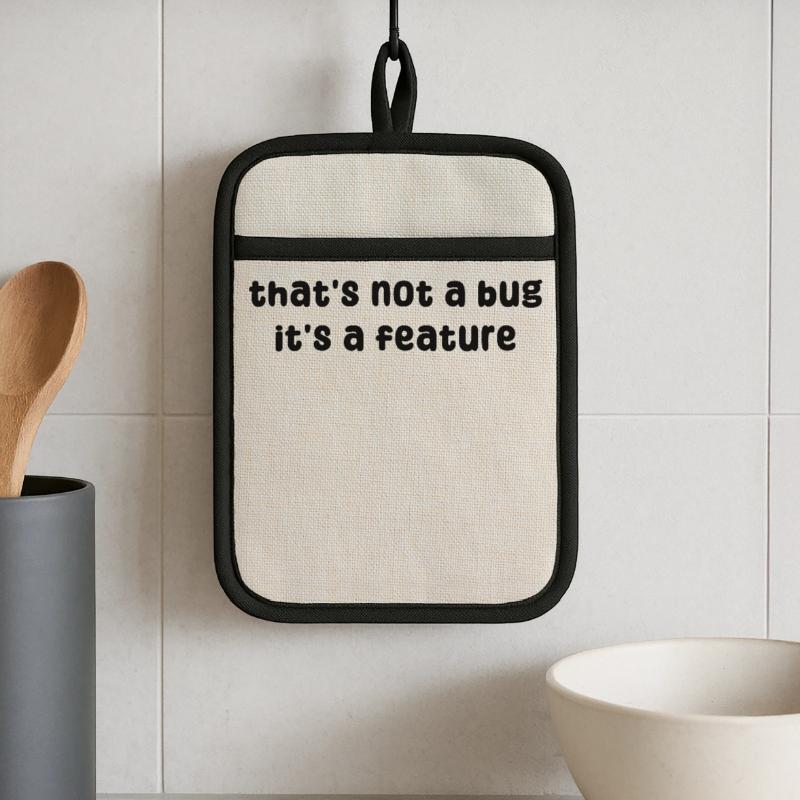 Developer Geek Bugs Code Computer Science Statement Pot holders with rubber back