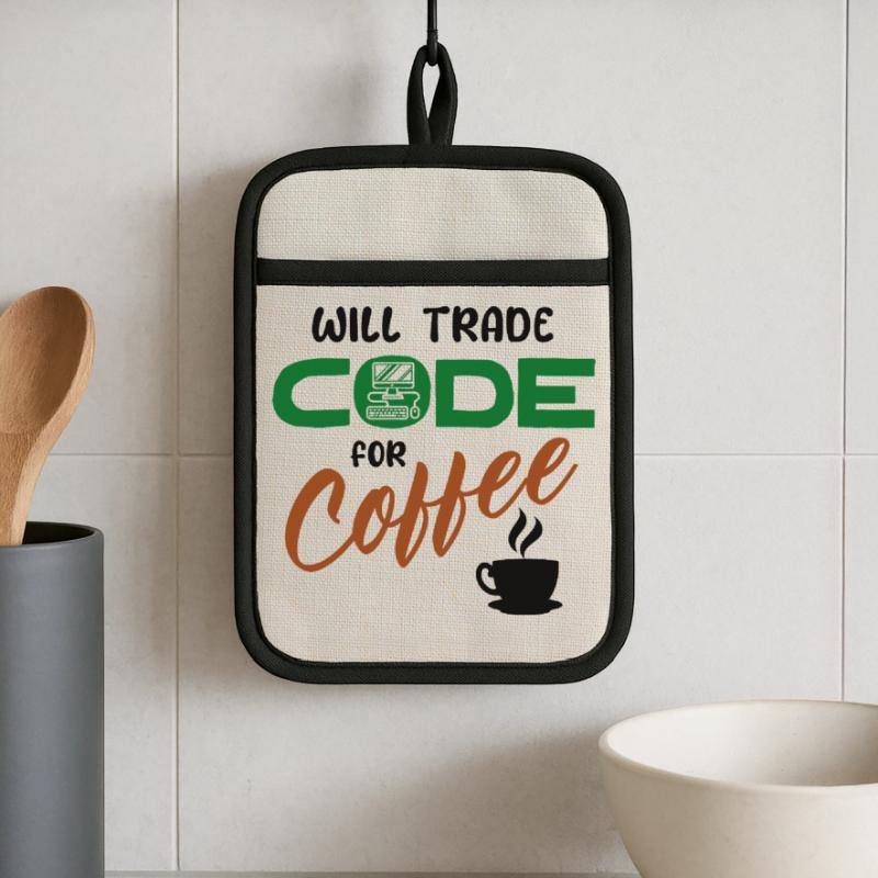 Code Statement Developer Computerfreak Informatik Pot holders with rubber back