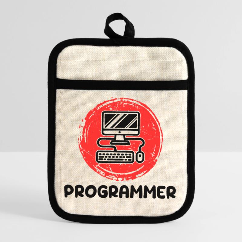 Développeur informatique Programmeur Code Scripting Maniques avec dos en caoutchouc