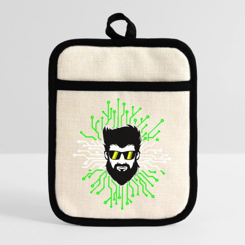 Computerfreak Developer Open Source Code Skripting Topflappen mit Gummirückseite