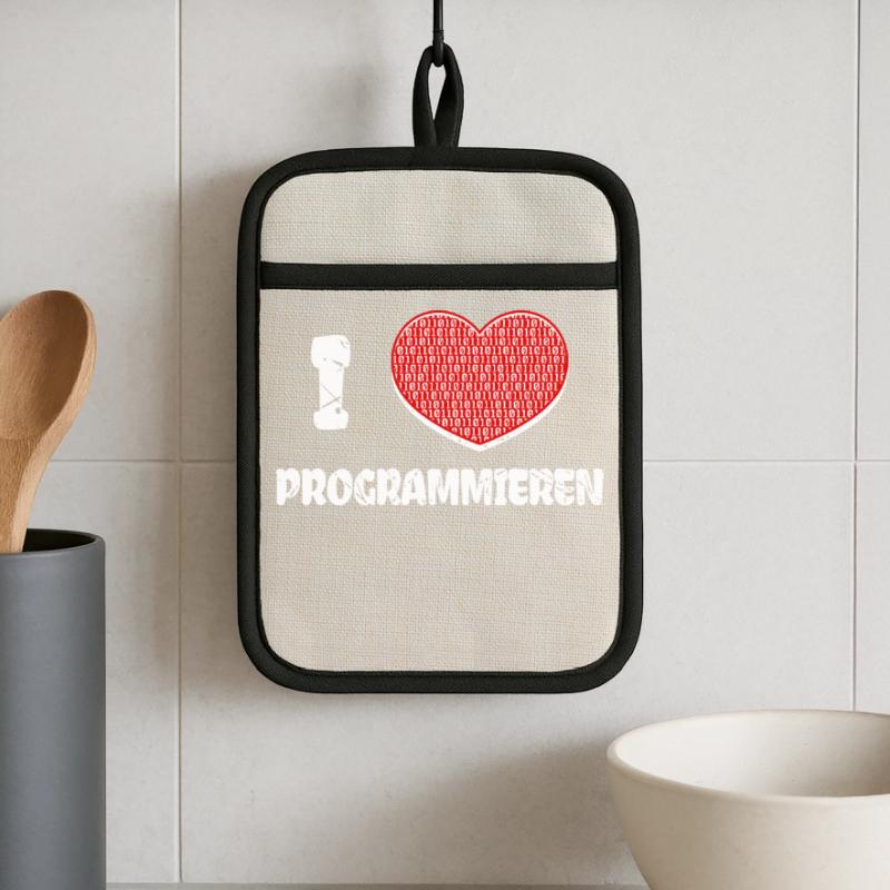 Developer Heart Programmer Statement Computer Science Pot holders with rubber back