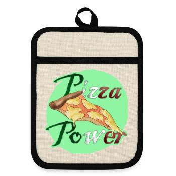 Pizza Power Super Powers Energy Slice UK - Maniques avec dos en caoutchouc - lin/noir  - Devant