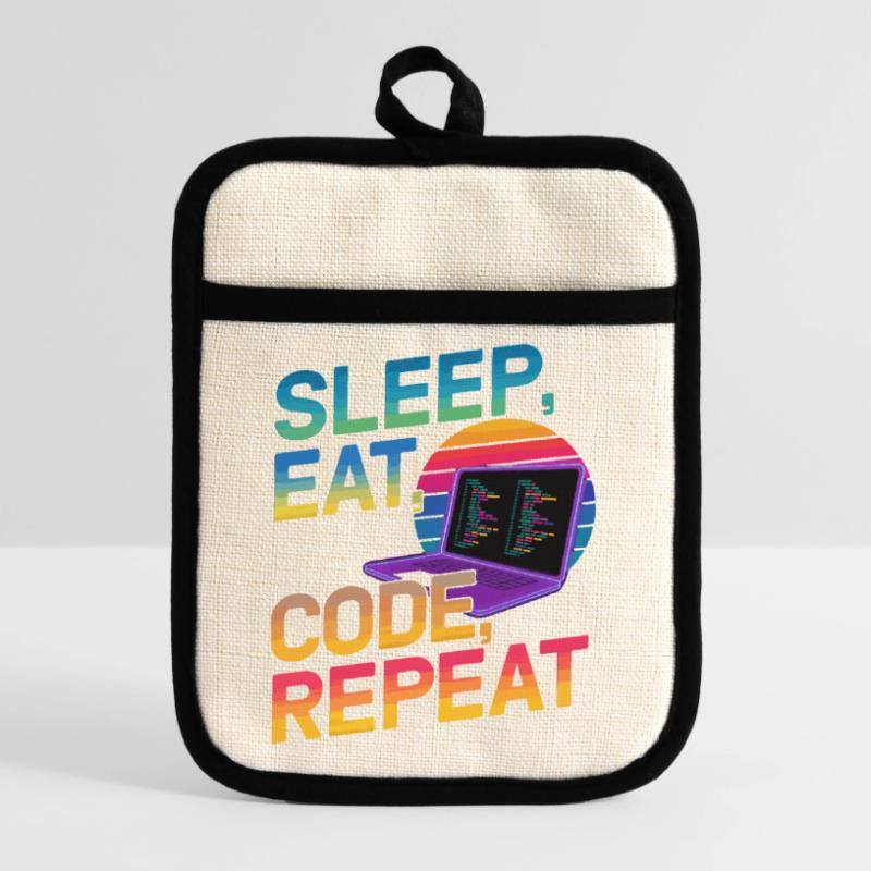 Sleep Eat Code Repeat Gift pour Coder Maniques avec dos en caoutchouc