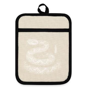 Snake - Pot holders with rubber back - linen/black  - Front