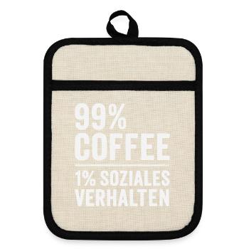 99 % Kaffee - Topflappen mit Gummirückseite - Leinen/Schwarz  - Vorne