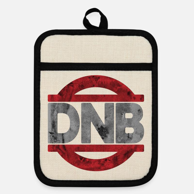 DNB Do Not Bend Grunge - Pot holders with rubber back - linen/black 