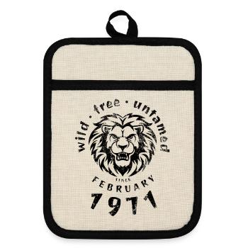 Sauvages, libres et indomptés depuis 02/1971 - Maniques avec dos en caoutchouc - lin/noir  - Devant