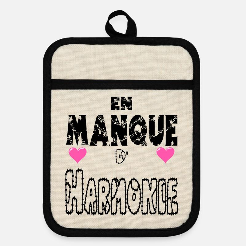 Lacking harmony - Pot holders with rubber back - linen/black