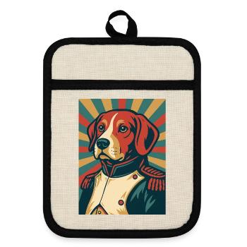 Dog General Style Poster Rétro Design Vintage - Maniques avec dos en caoutchouc - lin/noir  - Devant