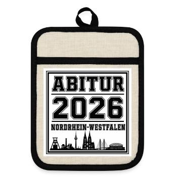 Abitur-2026-NRW - Topflappen mit Gummirückseite - Leinen/Schwarz  - Vorne