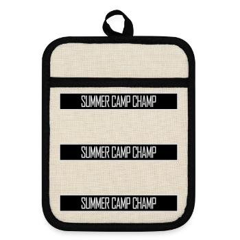 Summer Camp Champ Fun Kids Outdoor Adventure - Pot holders with rubber back - linen/black  - Front