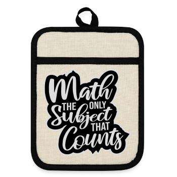 Math The Only Subject That Counts Nerd Mathe Logo - Pot holders with rubber back - linen/black  - Front