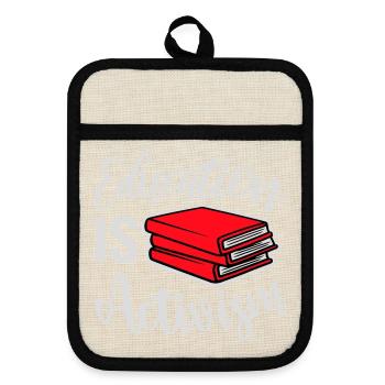L’éducation est activisme Bildung Aktivismus Déclaration - Maniques avec dos en caoutchouc - lin/noir  - Devant