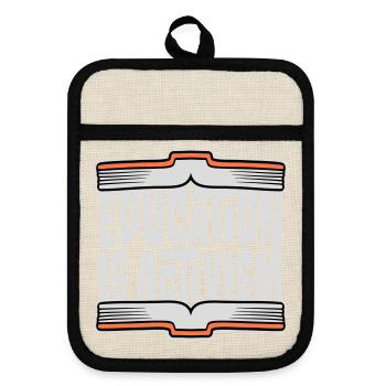 L’éducation est activisme Bildung Aktivismus Déclaration - Maniques avec dos en caoutchouc - lin/noir  - Devant