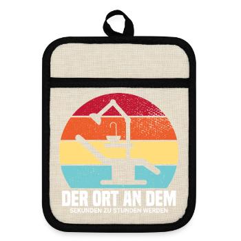 Zahnarzt lustig - Topflappen mit Gummirückseite - Leinen/Schwarz  - Vorne