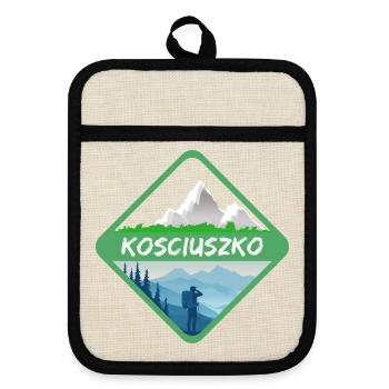 Geschenk für Kosciuszko - Topflappen mit Gummirückseite - Leinen/Schwarz  - Vorne